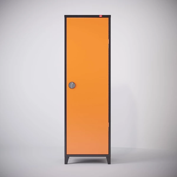 ארון משרדי עם מנעול בצבע כתום